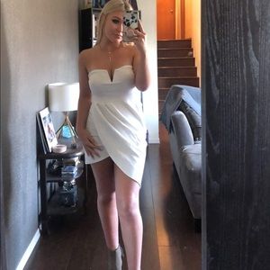 Fashion Nova Strapless White Dress